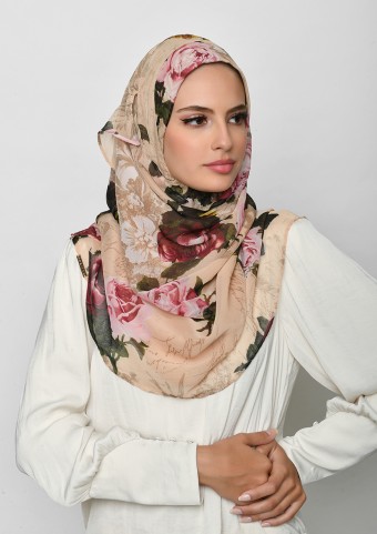 Letters To Juliette-Printed Crinkled Chiffon