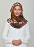 Lilies Caramel-Printed Crinkled Chiffon