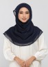 Midnight navy - Plain With Crystals Crinkled Chiffon