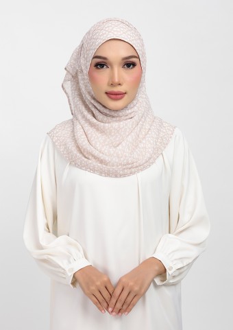 Maison B stone -printed plus crinkled chiffon