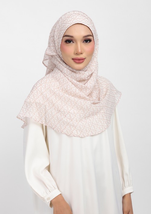 Maison B stone -printed plus crinkled chiffon