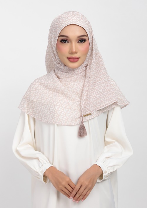 Maison B stone -printed plus crinkled chiffon