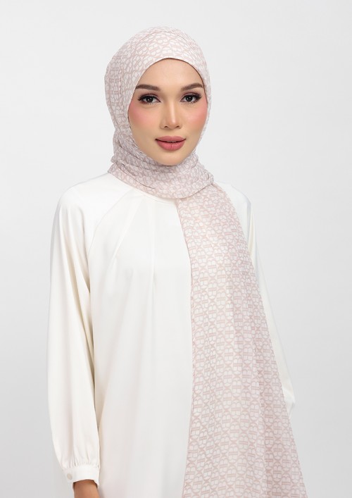 Maison B stone -printed plus crinkled chiffon