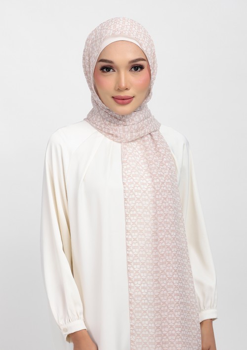 Maison B stone -printed plus crinkled chiffon