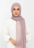 Mauve gray-Plain Crinkled Chiffon