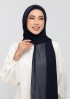 Midnight Navy - Plain Crinkled Chiffon