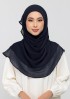Midnight Navy - Plain Crinkled Chiffon