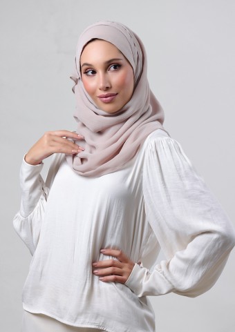 Mink-Plain Crinkled Chiffon