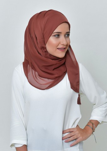 Mocha-Basic Plain Lite Chiffon