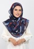 Molten Blues-Printed Plus Crinkled Chiffon