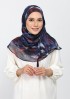 Molten Blues-Printed Plus Crinkled Chiffon