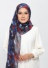 Molten Blues-Printed Plus Crinkled Chiffon