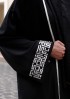 Black Monogram-Abaya Dress Flowy Set (Premium Plain Flowy Fabric)