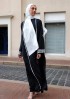 Black Monogram-Abaya Dress Flowy Set (Premium Plain Flowy Fabric)