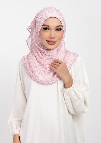 Monogram maze rose-printed plus crinkled chiffon