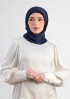 Navy-Plain Crinkled Chiffon