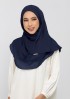 Navy-Plain Crinkled Chiffon