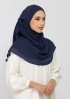 Navy-Plain Crinkled Chiffon