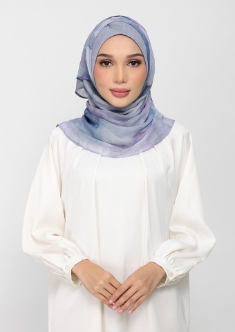 Ocean Haze-Printed Plus Crinkled Chiffon