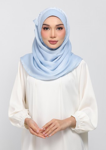 PASTEL BLUE - PLAIN CRINKLED SATIN