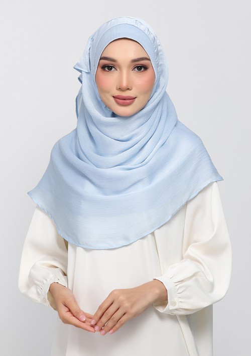 PASTEL BLUE - PLAIN CRINKLED SATIN