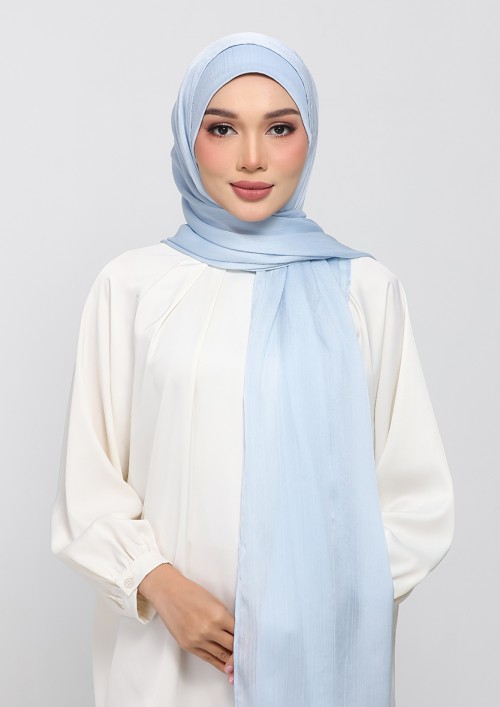 PASTEL BLUE - PLAIN CRINKLED SATIN