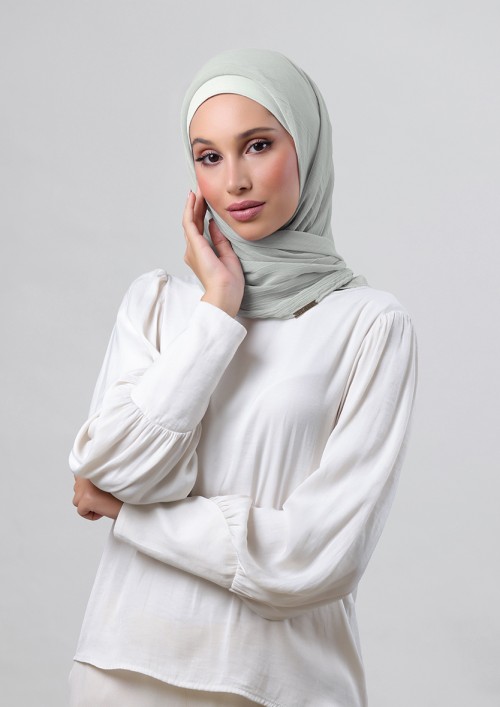 Pigeon-Plain Crinkled Chiffon