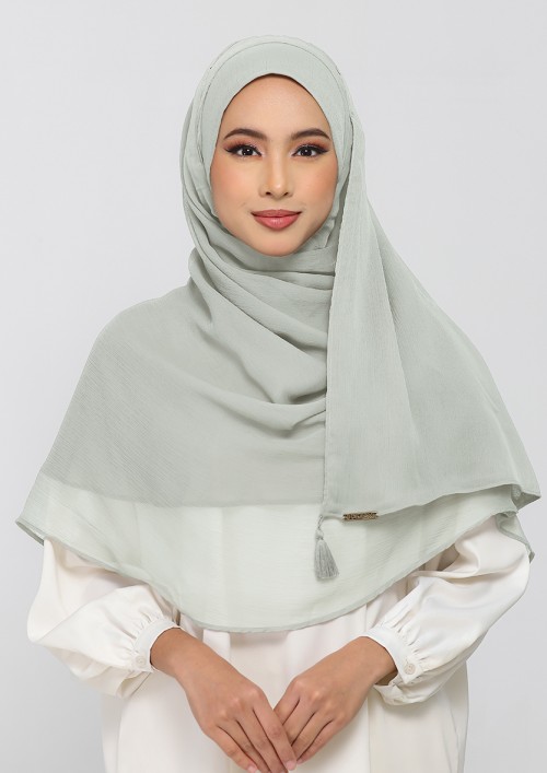 Pigeon-Plain Crinkled Chiffon