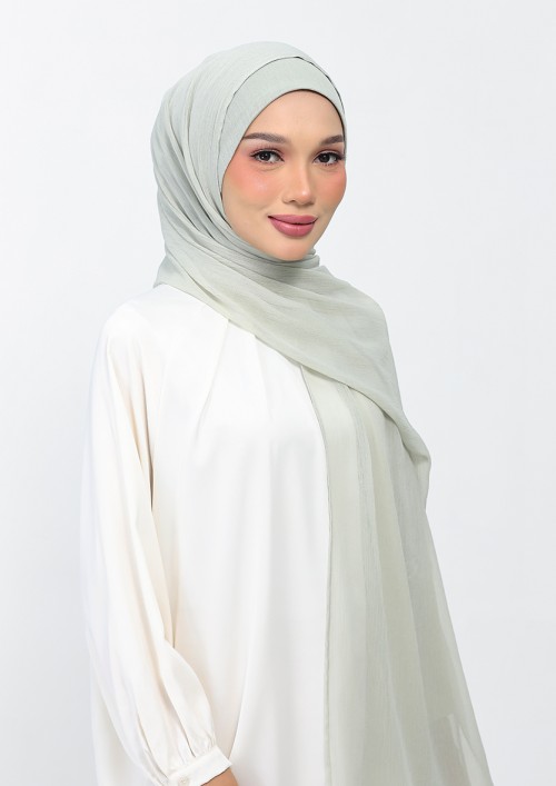 Pigeon-Plain Crinkled Chiffon