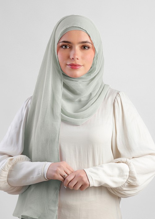 Pigeon-Plain Crinkled Chiffon