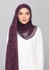 Plum Waves-Printed Plus Crinkled Chiffon