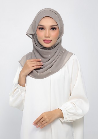 Polka Sand-Printed Plus Crinkled Chiffon