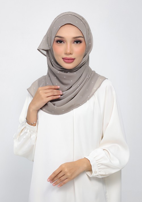 Polka Sand-Printed Plus Crinkled Chiffon