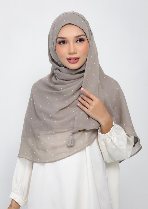 Polka Sand-Printed Plus Crinkled Chiffon