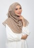 Polka Taupe-Printed Plus Crinkled Chiffon