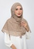 Polka Taupe-Printed Plus Crinkled Chiffon