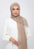 Polka Taupe-Printed Plus Crinkled Chiffon