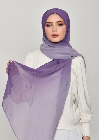 PurpleGray-Plain Georgette