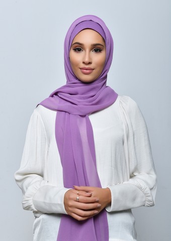 Berry-Freestyle with Inner-Plain Crepe Chiffon