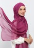 Raspberry-Plain Crinkled Chiffon