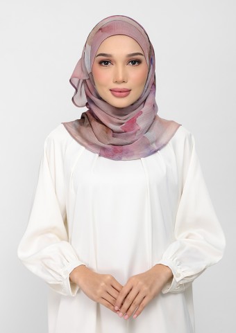 Rose Dusk-Printed Plus Crinkled Chiffon