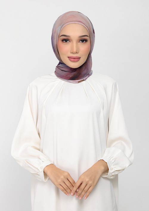 Rose Dusk-Printed Plus Crinkled Chiffon