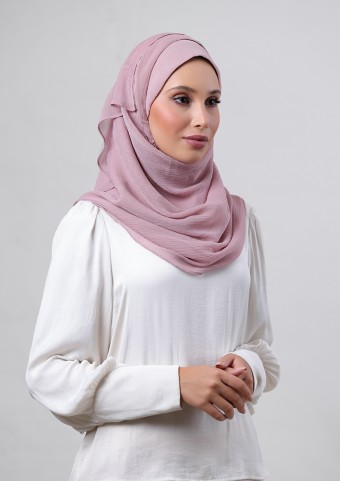 Rose Blush-Plain Crinkled Chiffon