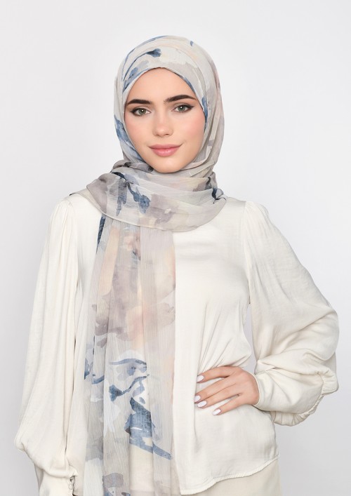 Salma - Printed Plus Crinkled Chiffon
