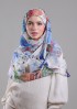 Santorini-Printed Crinkled Chiffon