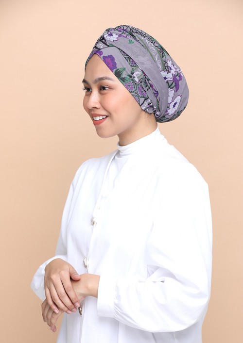 Schehrazade-Cap Shawl-Printed Mosaic Chiffon