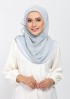 Silver-Plain Crinkled Chiffon