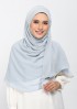 Silver-Plain Crinkled Chiffon