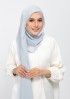 Silver-Plain Crinkled Chiffon