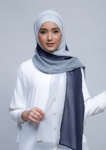 SilverNavyGray-Freestyle with Inner-Plain Crepe Chiffon